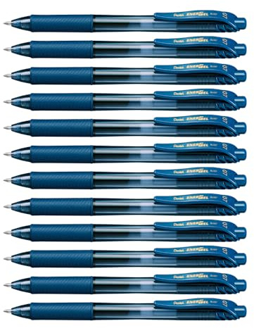 Pentel EnerGel X Retractable Gel Pen - Navy Blue Ink - Pack of 12