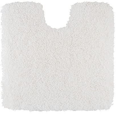 PANA Vienna Premium Badematte • Hochfloor Badvorleger • Duschvorleger • WC-Teppich • rutschfest • saugstark • Größe: 45x45cm MIT WC-Ausschnitt • Farbe: Weiss