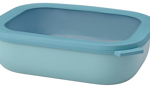 Mepal Multi Bowl Cirqula Rectangular - Mikrowellen Geschir - Geeignet als Luftdichte Aufbewahrungsbox für den Kühlschrank, Mikrowellengeschirr & als Frischhaltedosen - 2000 ml - Nordic Green