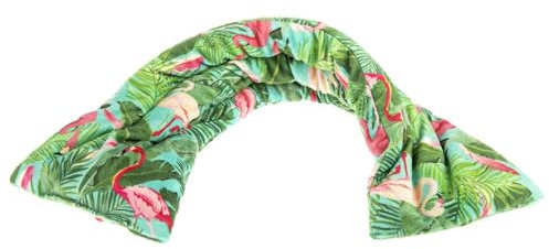 Pelucho - Bouillotte tour de cou Tropical vert - Made in France - Lavande et blé - Chaleur - Bien être - Douceur - Douleurs cervicales et lombaires - bouillotte micro-onde