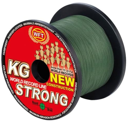 WFT 0,52mm 86kg Strong Green - 600m geflochtene Angelschnur, Geflechtschnur, Schnur zum Meeresangeln