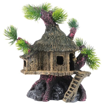 minkissy 1pièce Ornement De Maison Résine pour Aquarium Décoration Aquarium Réservoir pour Poissons Accessoire Naturel De Simulation Moyen Modèle De Nid Oiseau pour Aménagement