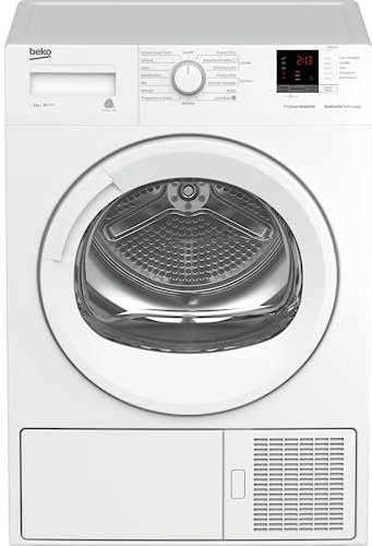 Beko - DRX837WI - Asciugatrice , 8Kg, A+++, Linea Estetica Smart, Display Digit, Motore ProSmart™ Inverter, Oblò Bianco, Programma Lana, Dimensioni HxLxP: 84,6 x 59,7 x 63,3 (Ricondizionato)