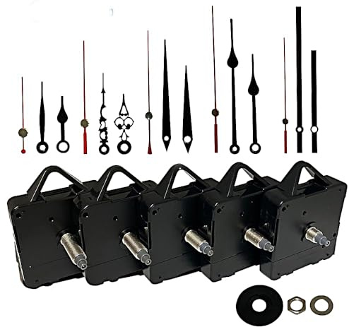 Dans Clock Shop 5-pack kvarts klocka reparationssats tyst rörelsemekanism svart metall händer väggklocka ersättning ROHS batteridriven