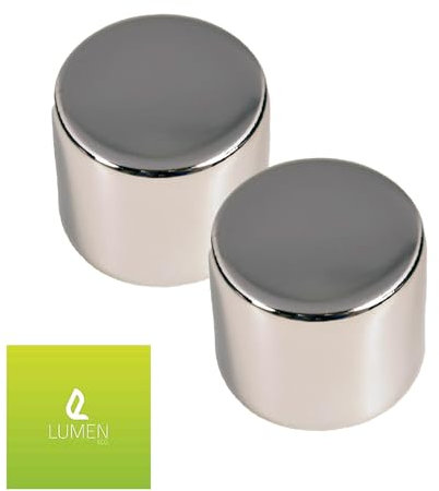 LumenEco Universal Dimmer Knob, 6mm D-Spindle Rotary Switch, Wall Mount LED Compatible, 21x20x15mm Replacement Knobs for Light Control, Polished Chrome, Pack of 2