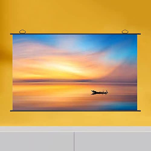 Schermo di proiezione a rullo manuale per home theater, conferenze, matrimoni, schermo di proiezione portatile senza perforazione, schermo di proiezione mobile pieghevole HD 4:3/16,60inch 16:9