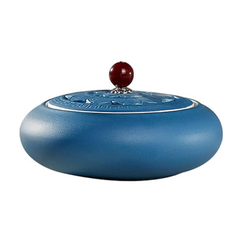 HAGJII Ventilato Ceramica Aglio Keeper, Porta Aglio Design del Coperchio Ermetico, Conservazione della Freschezza Rustico Vaso da Fattoria per Piano D'appoggio