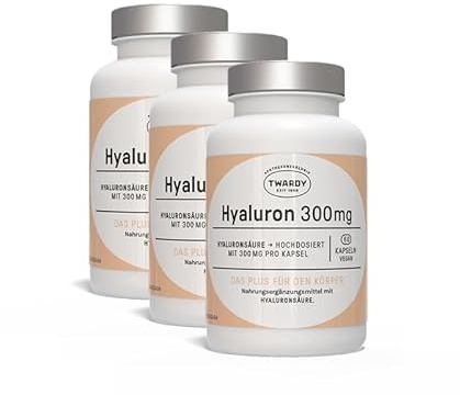 Astrid Twardy Hyaluron Kapseln – vegane Nahrungsergänzung mit 300 mg Hyaluronsäure pro Kapsel, hochdosiert, ohne Zusatzstoffe, vegan– 3x60 Kapseln