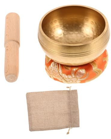 NOLITOY Cuencos Cantores Cuenco Nepalí Hecho Mano para Meditación Yoga y Mindfulness de Sonido para Yoga Mazo de Sonido