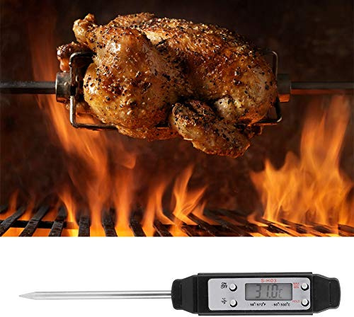 Depisuta Thermomètre Alimentaire avec Sonde Polyvalente pour la Cuisine, le Barbecue, la Viande, la Friture, Mesure Précise de la Température pour les Cuisines Domestiques et une Utilisation (BLACK)