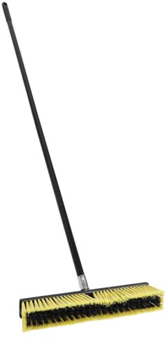 VICASKY Heavy Duty Outdoor Floor Scrubber Brush with 80Cm Long Handle, Aluminum Alloy Threaded Head Yard Broom for Patio, Driveway, Garden, Street and Garage Cleaning