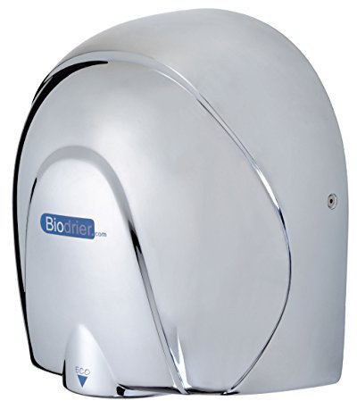 Biodrier Eco Hand Dryer HD-BE08 - HIGH SPEED, ENERGY EFFICIENT, STURDY 5 Year Warranty (Chrome)