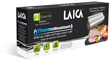 Laica TR2000 Rotoli Sottovuoto per Cottura Sous Vide e Conservazione Alimenti, Plastica