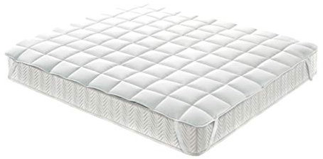 BIANCHERIAWEB Topper Coprimaterasso Imbottito Antibatterico Correttore Materasso Fresh Cotton Matrimoniale Topper