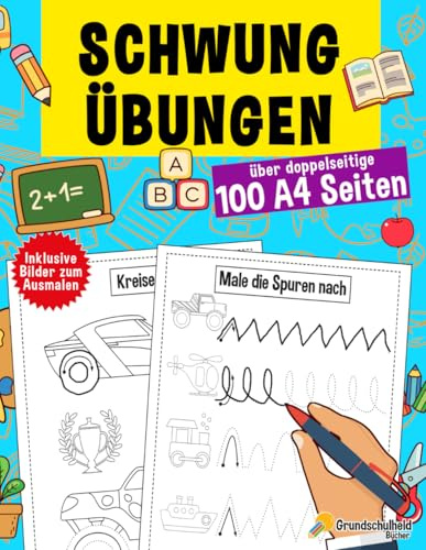 Schwungübungen ab 4 Jahren: Der große Kindergartenblock - Vorschulheft und Vorschulbuch - Übungsheft für Kindergarten und Vorschule - A4 Vorschulblock ... Mädchen - Topfit für den Schulstart, Band 3)