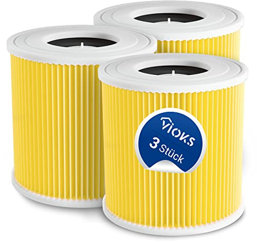 VIOKS Juego de 3 filtros de cartucho de repuesto para aspiradora Kärcher 6.414-552.0 para aspiradora Kärcher WD3 Premium Kärcher WD2