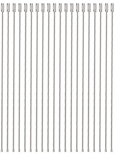 Uniclife 26 cm Stahldraht Schlüsselanhänger Kabel Großer Edelstahl-Schlüsselanhänger Halter für Outdoor Trekking Schwere anschließbare Gepäckanhänger Sport und Reisen 20er Pack