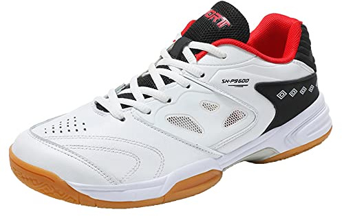 SDEQA Chaussures De Badminton Hommes-Femmes Chaussures De Court Intérieur Légères Et Confortables,A,42 EU