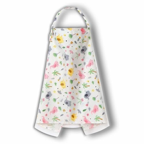 JunD Stilltuch für Unterwegs Musselin, 70 x 100cm Waschbare Stilleinlagen, Stillschürze mit Verstellbarem Riemen, Weicher und Atmungsaktiver Stilltuch Unterwegs Geschenke für Mutter (B)