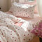 Lanqinglv Double Duvet Cover Set Heart for Kids Girls,White Pink Red Heart Pattern Bedding Cute Comforter Cover 200x200 cm with Zipper Closure and 2 Pillowcases 50x75 cm