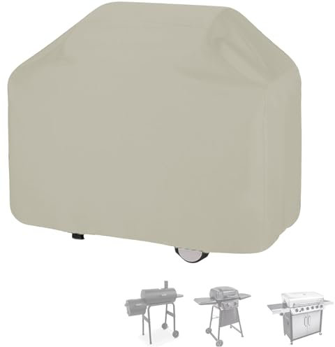 BBQ Grillabdeckung Wetterfest,Wasserdicht Abdeckhaube für Griller mit Kordelzug für Drinnen und Draußen,Staubdicht Schutzhülle für Gasgrill für Garten(Size:100 * 60 * 150cm,Color:Beige)