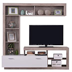 AVANTI TRENDSTORE - Glendo - Parete attrezzata in laminato quercia/bianco. Disponibile in 2 colori diversi. LAP 171x171x42 cm