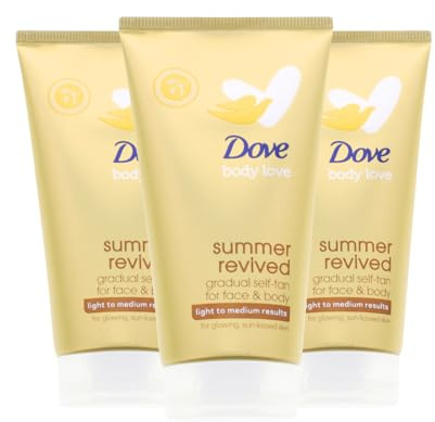 3x Dove Summer Revived Selbstbräuner Lotion für Körper Light Medium je 75ml