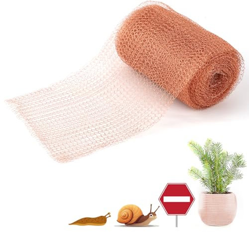 Moosono Bande de cuivre contre les escargots et les escargots, clôture à limaces, 12,7 cm x 6 m, fil de cuivre contre les bords d'escargots, plate-bande surélevée pour la protection du jardin, les