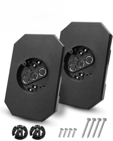 2 Pack of 8141DBL Siding Light Mounting Block Bracket Black with Built-in Electrical Box, Fit for 1/2 inch Outdoor Mounting Plate Vinyl and 4 inch Siding
