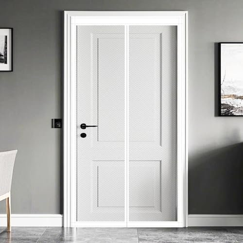 Fliegengitter Magnet Balkontür 88 x 180 cm Automatisch Verschließen Insektenschutz Balkon Tür Einfache Montage für Balkontür/Zimmertür Und Terrassentür, Weiß