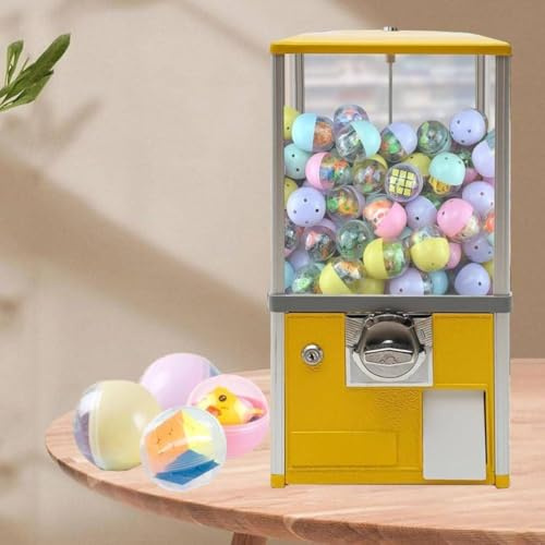 YHNNH, Distributore automatico di caramelle quadrato girevole a quattro scomparti for negozi di giochi e negozi al dettaglio in stile vintage, bianco(Yellow)