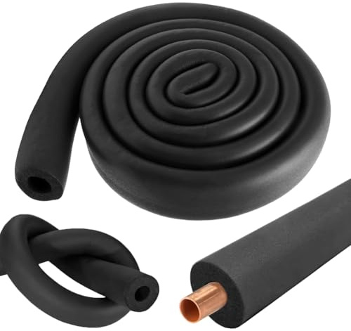 Ranjima rörisolering skum, 1,8 m självtätande rörisolering Ø 16 mm/Ø 22 mm/Ø 25 mm/Ø 32 mm, svart rörisolering för värmerör kopparrör uppvärmning sanitär (1,8 m, Ø 25 mm)