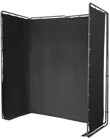 Fotobakgrund stativ set, 4 x 2,4 m justerbar ram med svart trasa, rektangulär, metall och polyester, modern, för fotograferingsstudio, streaming, produktfotografering, med bärväska