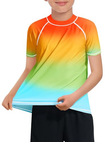 Haloumoning badskjorta pojkar kortärmad badskjorta barn snabbtorkande baddräkt T-shirt