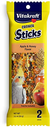 Vitakraft Crunch Sticks Cockatiel Treat Apple And Honey Flavor - 2 Sticks