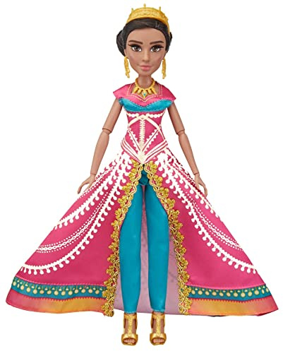 Disney Aladdin Zauberhafte Jasmin Deluxe Modepuppe mit Kleid, Schuhen und Accessoires, inspiriert von Disneys Realverfilmung, Spielzeug für Kinder und Sammler