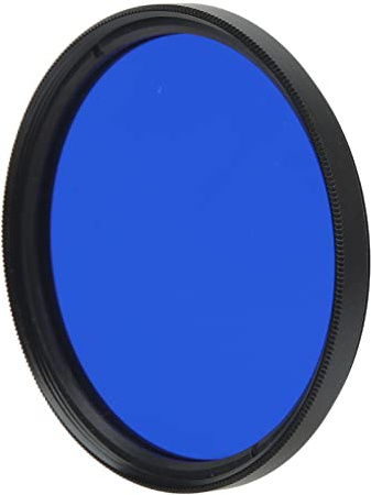 Filtro per Obiettivo a Colori Rotondo da 55 Mm per Obiettivo della Fotocamera con Filettatura del Filtro da 55 Mm, Filtro per Fotocamera Digitale in Vetro Ottico Colorato, Filtro per Obiettivo(Blu)