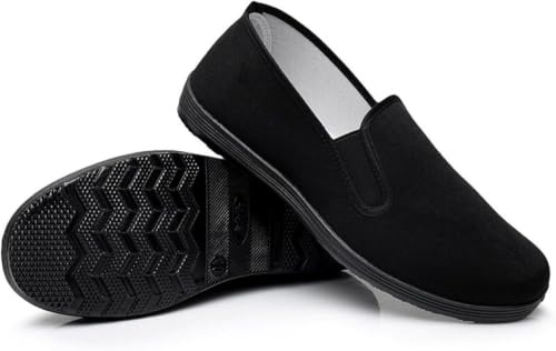 Kinesisk stil tofflor Kung Fu kampsport Tai Chi skor gummisula unisex helt svart