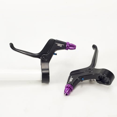 Zoegneer 2pcs Aluminum Alloy 2-Finger Brake Levers Lightweight for Mountain and Kids Bikes, Purple