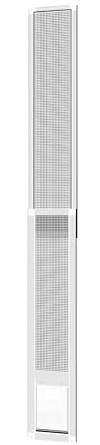 Hakuna Pets V2 Patio Pet Door Screen Insert Panel for Sliding Doors, Fits Door Track Min Ht 55.12 to Max Ht 84.25,UV Resistant Mesh, Locking Magnetic Dog Door, Easy Install and Removal, Small, White