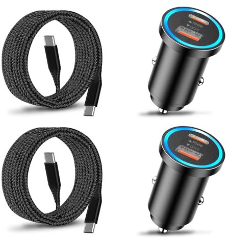 2Pack 45W Chargeur Voiture Rapide pour Samsung Galaxy S24/S25 Plus/S24 Ultra/S22 S23 FE,A16 A56 5G A15 A25 A55 A05S A54 A34 A53 A23 A33 5G,iPhone 15 Pro Allume Cigare USB C 45W &USB A 18W avec Cable