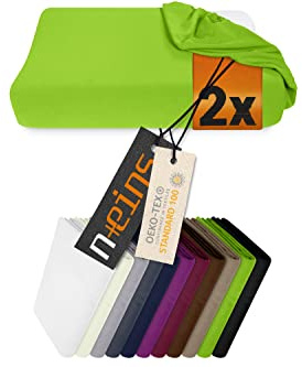 npluseins Juego de 2 fundas elásticas para almohadas cervicales/almohadas de salud 959.1234, S, 30-35 x 45-50 cm, color verde manzana