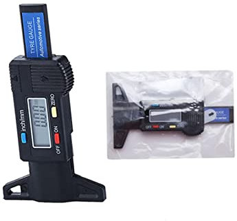 Misuratore di profondità per pneumatici – Misuratore di profilo portatile per auto, misuratore di profili pneumatici | Schermo LCD digitale, 0 – 25,4 mm Metrico/pollice strumento di conversione per