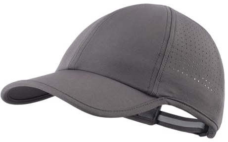 Home Prefer UPF50+ Water Repellent Quick Dry Sun Hat for Men Women Outdoor Sports Running Golf Reflective Airy Baseball Cap Dark Grey Medium