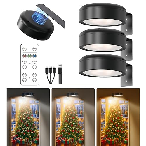Generico Luci da quadro da parete, lampada da parete ricaricabile con 3 temperature di colore e telecomando, luci magnetiche per quadri, luci per quadri, luminosità regolabile e timer (#Black)