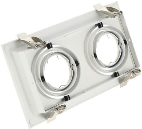 Cabilock 1Pieza Anillo de Montaje de Foco Doble LED para Techo Soporte Ajustable para Lámparas Carcasa de Aluminio y Plástico para Hogar y Oficina