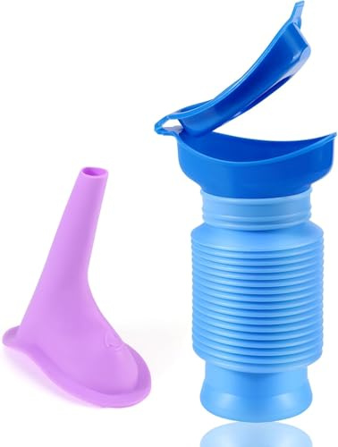Orinatoio Portatile da 750ml Riusabile per Emergenza - Bottiglia Urinaria Unisex con Imbuto Antiperdita | Per Adulti, Bambini, Ospedale e Viaggi | per Auto, Campeggio, Escursioni e Code