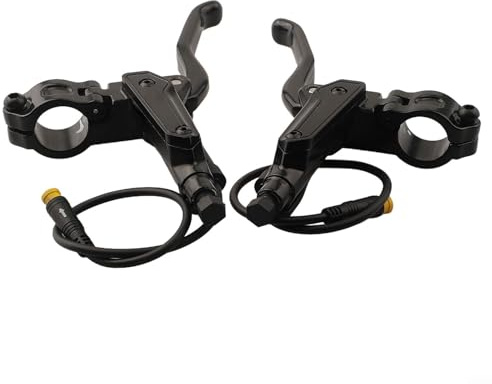 Palancas de freno hidráulicas de aleación de aluminio para motor Bafang E-Bike, corte de alimentación de 3 pines/2 pines, compatible con aceite mineral, ajuste de manillar de 22 mm, color negro (3