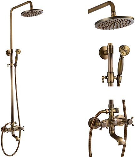 Duschset duscharmatur blandare med handdusch retro duschslang badrum