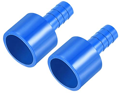 sourcing map PVC Tubo Montaje 10mm con Púas x 20mm ID Espiga Recto Tubo Adaptador Manguera Rápido Conector, Azul Paquete de 2